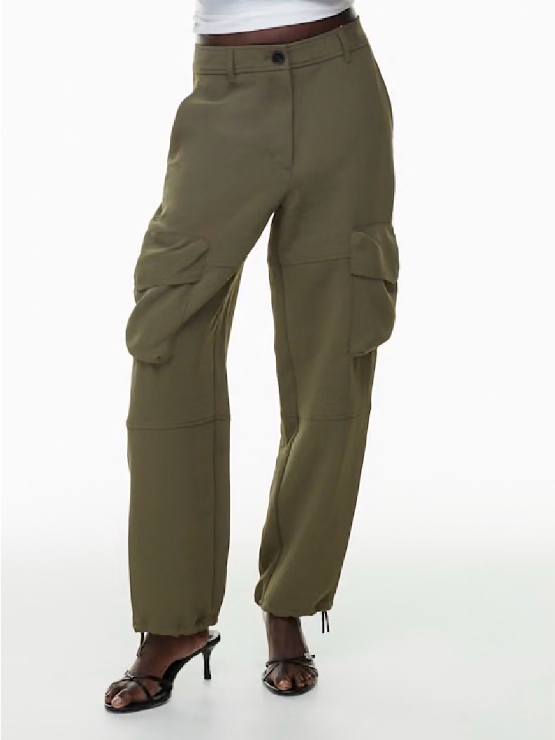 Aritzia Wilfred Project Cargo Pant Crepe High Rise - Dark Olive - Size 6